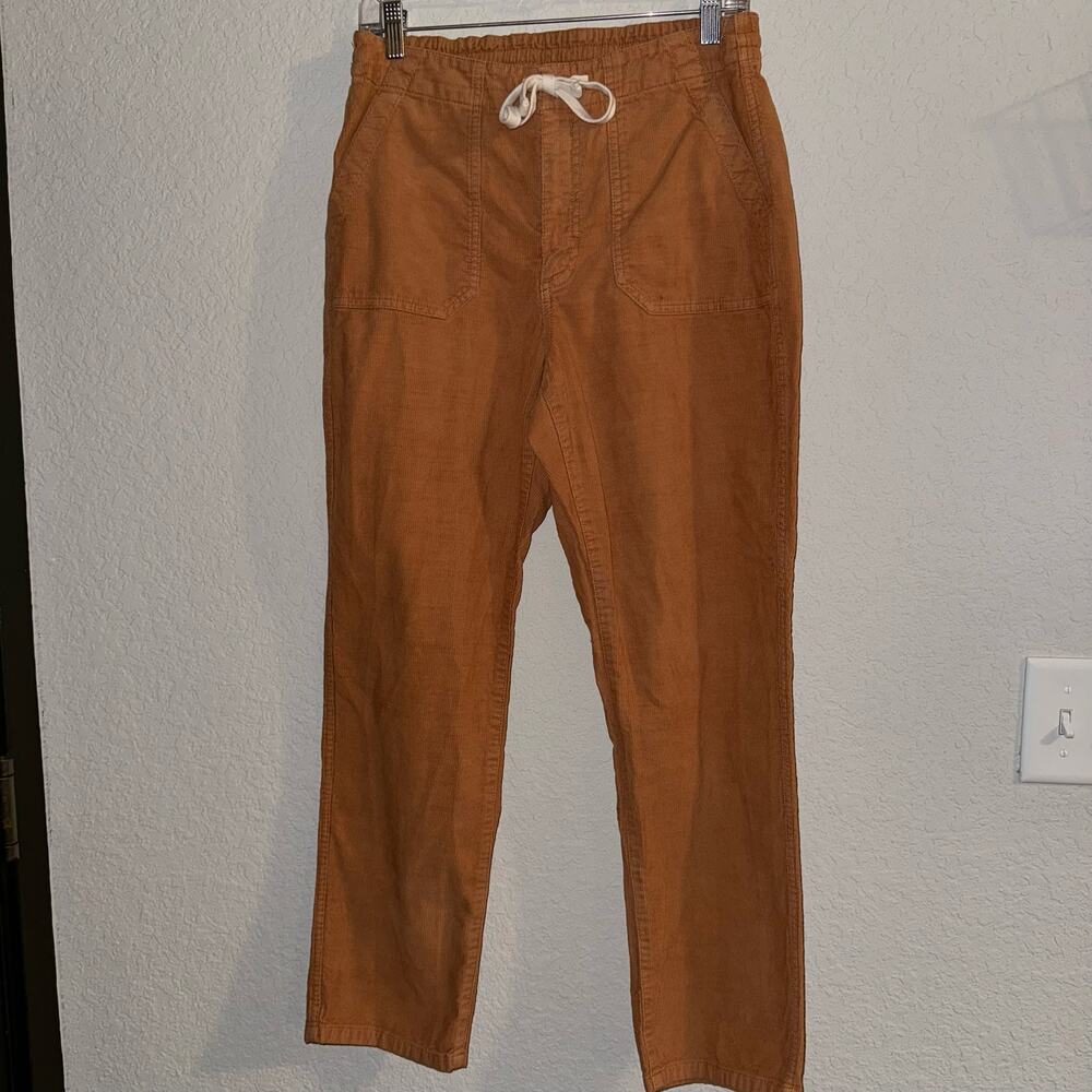 Re-Imagined by J. Crew Burnt Orange/Tan Corduroy Straight Leg Pants Womens Small